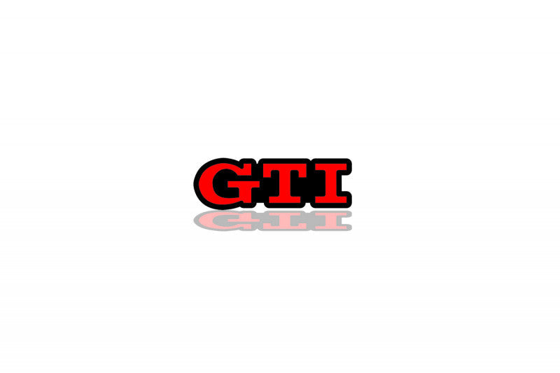 Volkswagen tailgate trunk rear emblem with GTI logo Volkswagen emblems decoinfabric BLACK RED