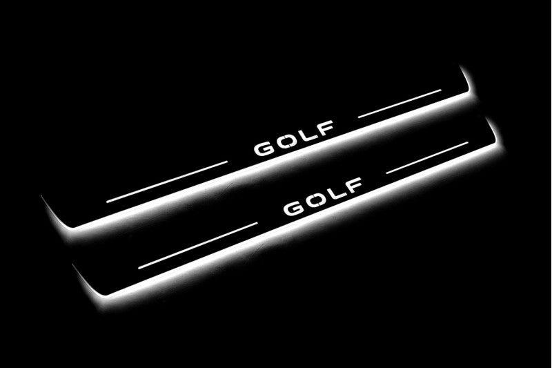 Volkswagen Golf VIII 2020+ LED Door Sill With Logo Golf Volkswagen Led Door Sills opdesign