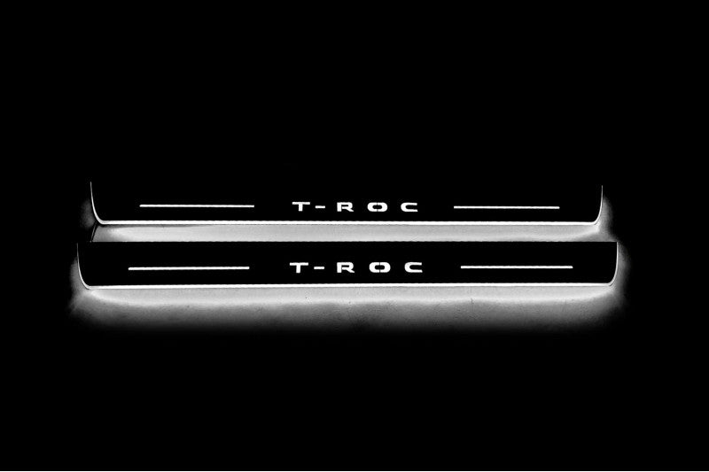 Volkswagen T-Roc 2017+ Door Sill Protectors With Logo T-Roc Volkswagen Led Door Sills opdesign