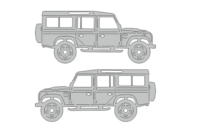 Land Rover Defender I (1983-2016) Floor Mat Emblem Set – Stainless Steel Badges Car Mats Badges Decoin