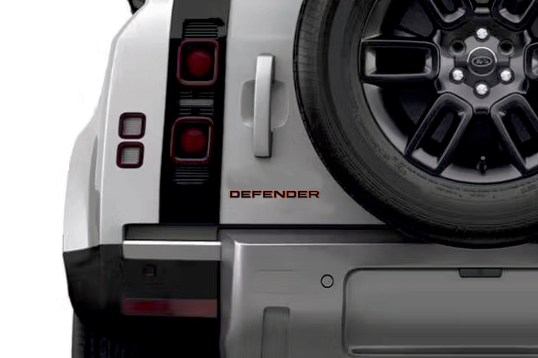 Land Rover Defender II 2019+ tailgate trunk rear 3D emblem with Defender logo (type MIXT) Land Rover emblems decoinfabric