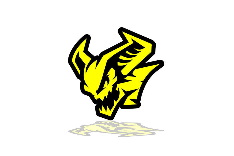 Dodge Emblem & Badges set with Demon logo (Type 3) Dodge emblems decoinfabric BLACK YELLOW