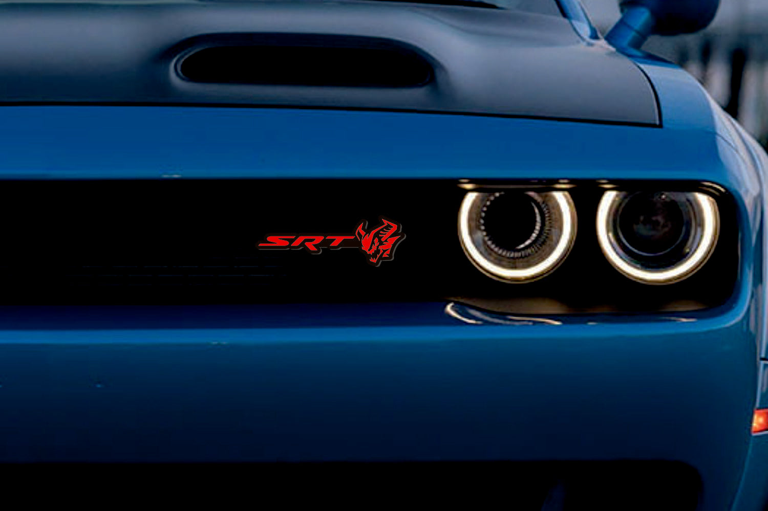 Dodge Emblem & Badge Set - Grille and Tailgate SRT Demon logo (Type 2) Dodge emblems decoinfabric