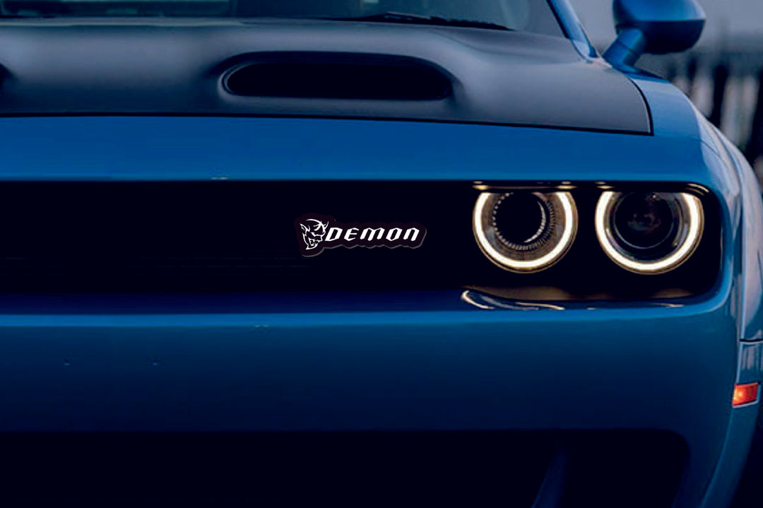 Dodge Illuminated LED Radiator Grille Emblems and Badges with Demon (type 1) logo Dodge Led emblems decoinfabric