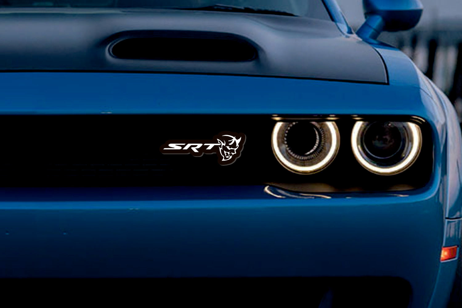 Dodge Illuminated LED Radiator Grille Emblems and Badges with SRT Demon logo Dodge Led emblems decoinfabric