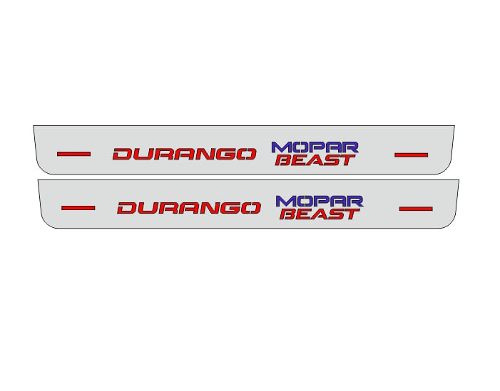 Dodge Durango III 2011+ Door Sill Led Plate With MOPAR BEAST Logo (Type 3) Dodge Led Door Sills opdesign