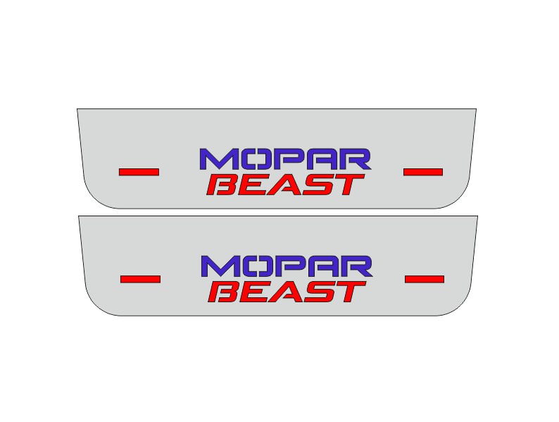 Dodge Durango III 2011+ Door Sill Led Plate With MOPAR BEAST Logo (Type 3) Dodge Led Door Sills opdesign