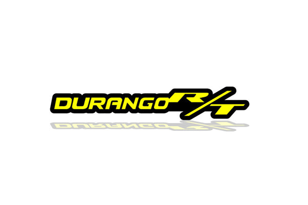 Dodge tailgate trunk rear emblem with Durango R/T logo Dodge emblems decoinfabric BLACK YELLOW