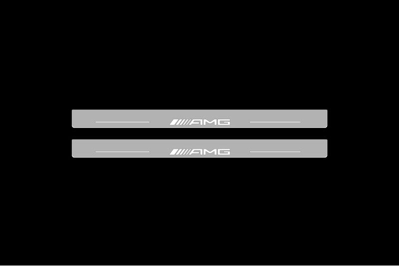 Mercedes E W124 1985-1996 LED Door Sills PRO With Logo AMG