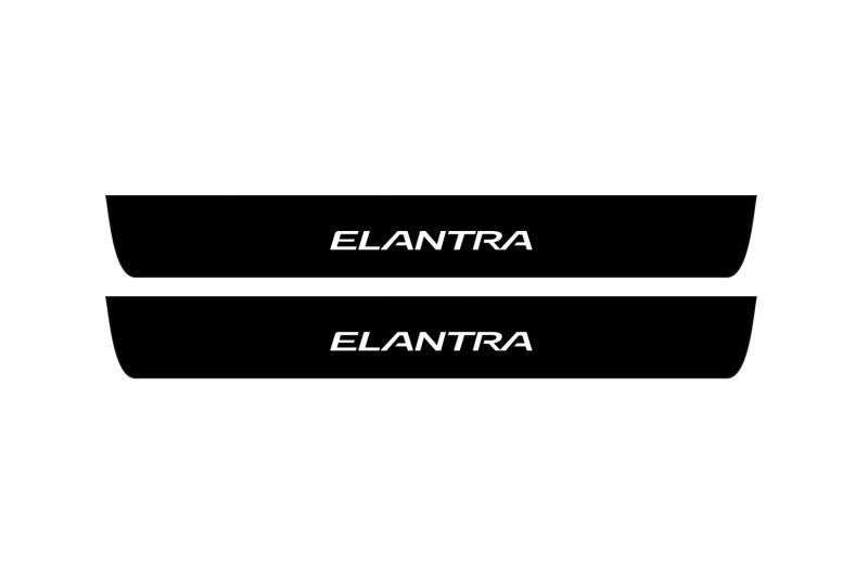 Hyundai Elantra VI AD 2016-2020 Led Door Sill Pro With Logo Elantra (Premium Painting) Hyundai Led Door Sills PRO opdesign