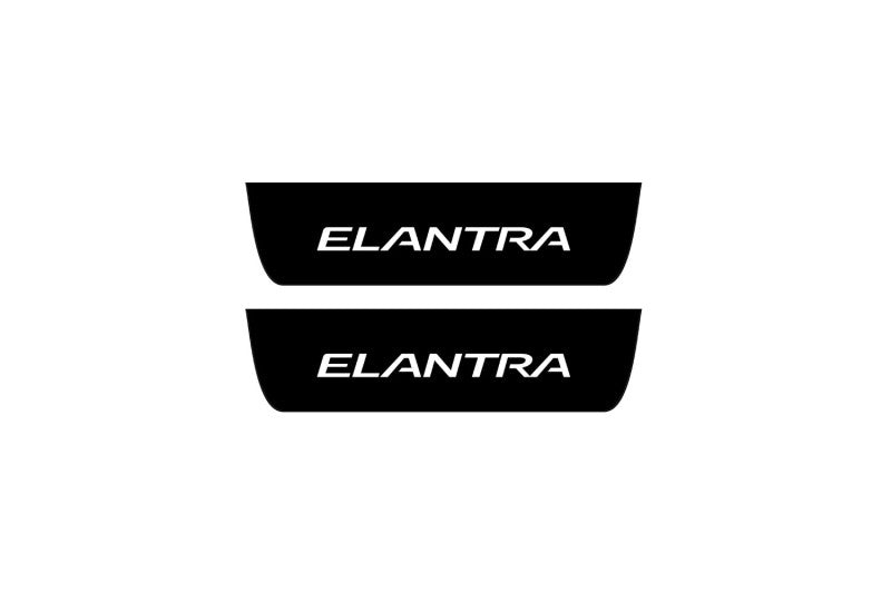 Hyundai Elantra VI AD 2016-2020 Led Door Sill Pro With Logo Elantra (Premium Painting) Hyundai Led Door Sills PRO opdesign
