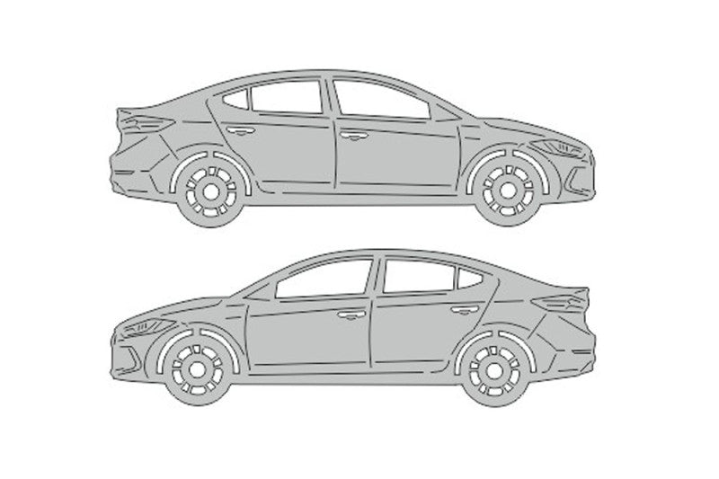 Hyundai Elantra VI AD (2016-2020) Floor Mat Emblem Set – Stainless Steel Badges Car Mats Badges Decoin