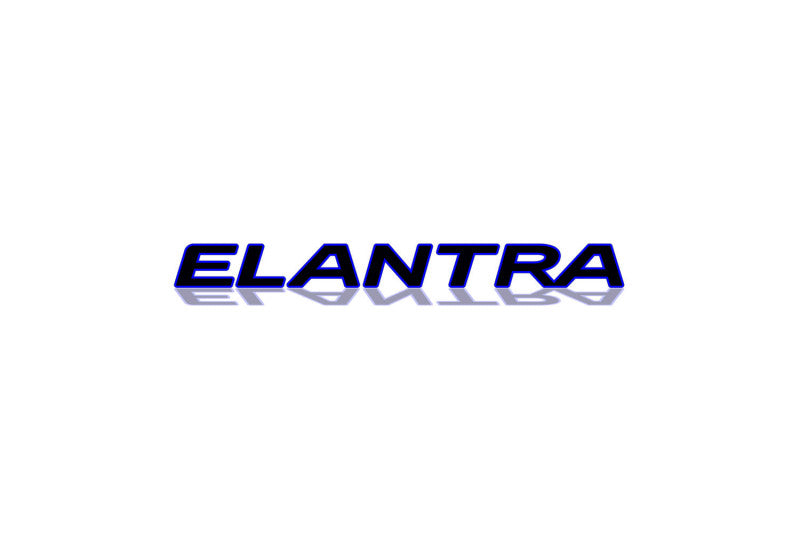 Hyundai Elantra VI AD 2016-2019 tailgate trunk rear 3D emblem with Elantra logo (type MIXT) Hyundai emblems decoinfabric