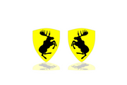 Volvo emblem for fenders with Volvo Elk logo Volvo emblems decoinfabric YELLOW BLACK