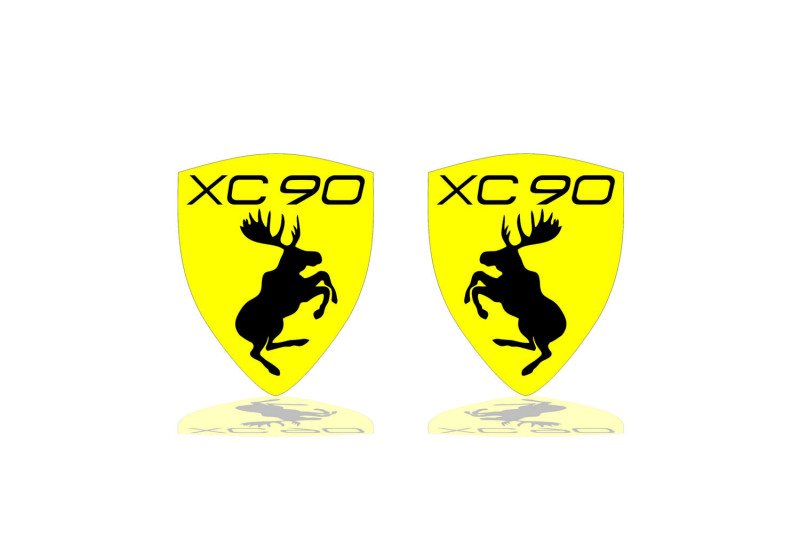 Volvo emblem for fenders with Volvo XC90 II logo Volvo emblems decoinfabric YELLOW BLACK