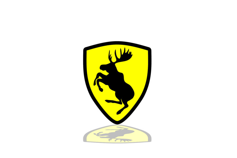 Volvo Radiator grille emblem with Volvo Elk logo (type 2) Volvo emblems decoinfabric BLACK YELLOW
