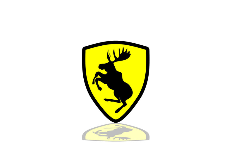 Volvo tailgate trunk rear emblem with Volvo Elk logo (type 2) Volvo emblems decoinfabric BLACK YELLOW