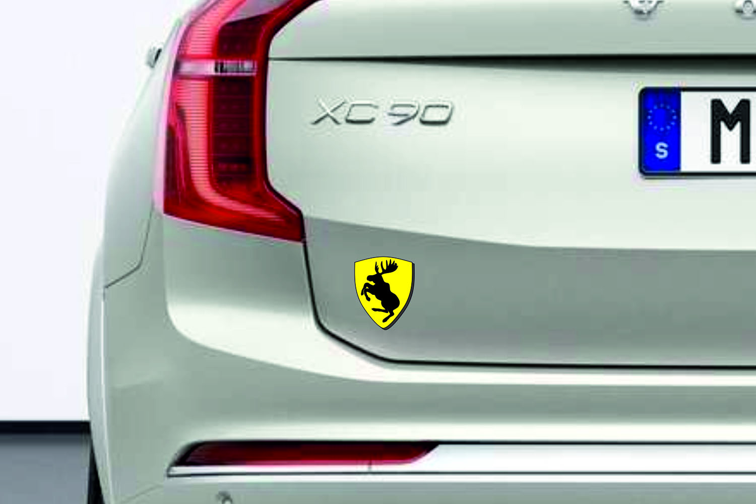 Volvo tailgate trunk rear emblem with Volvo Elk logo Volvo emblems decoinfabric