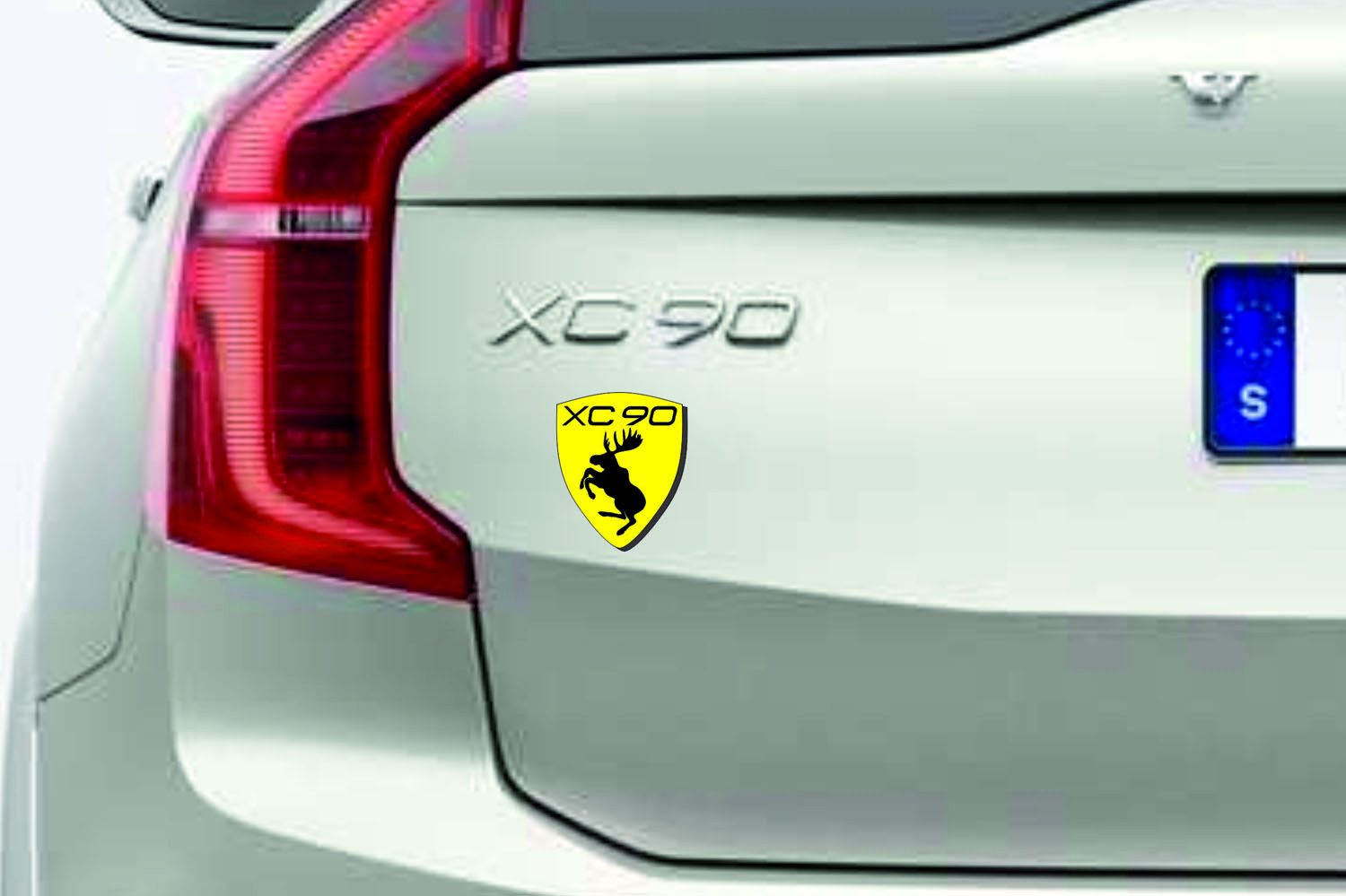 Volvo tailgate trunk rear emblem with Volvo XC90 II logo Volvo emblems decoinfabric