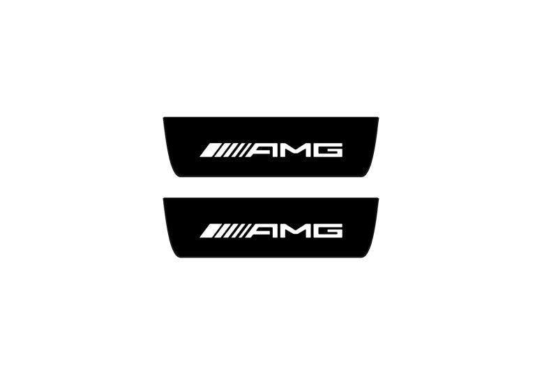 Mercedes EQE SUV 2022+ Led Door Sill Pro With Logo AMG (Premium Painting) Mercedes Led Door Sills PRO opdesign