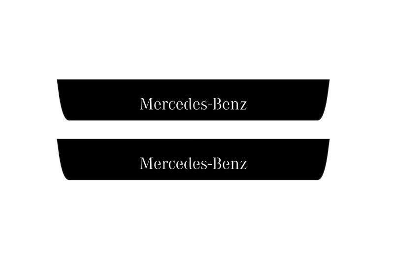 Mercedes EQE V295 2022+ Led Door Sill Pro With Logo Mercedes-Benz (Premium Painting) Mercedes Led Door Sills PRO opdesign