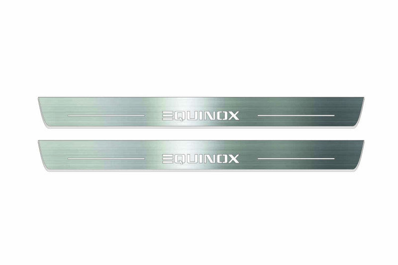 Chevrolet Equinox EV 2024+ Stainless Steel LED Door Sills – Equinox Logo