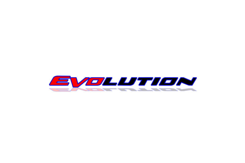 Mitsubishi tailgate trunk rear 3D emblem with Lancer Evolution logo (type MIXT) Var. 1 Mitsubishi emblems decoinfabric
