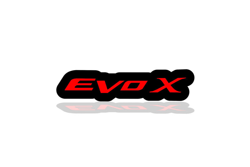 Mitsubishi Illuminated LED Radiator Grille Emblems and Badges with Evo X logo Mitsubishi Led Emblems decoinfabric