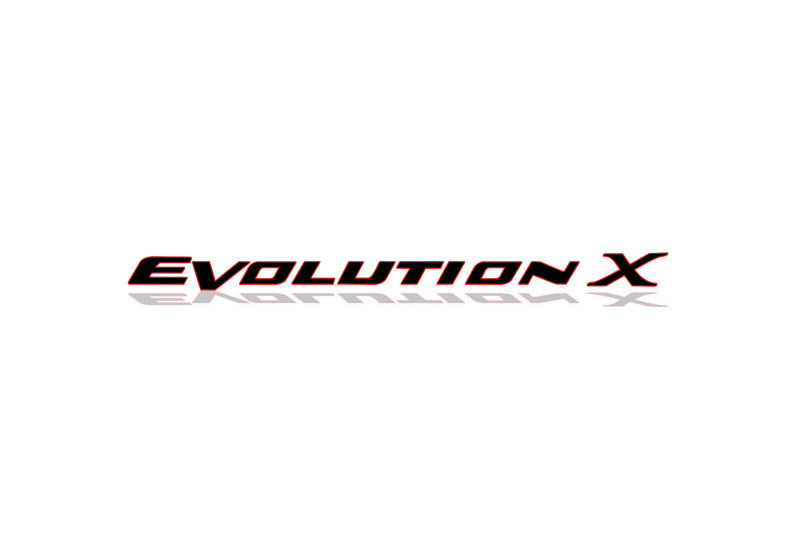 Mitsubishi tailgate trunk rear 3D emblem with Lancer Evolution X logo (type MIXT) Var. 1 Mitsubishi emblems decoinfabric