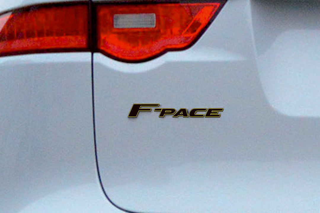 Jaguar tailgate trunk rear 3D emblem with F-Pace logo (type MIXT) Jaguar emblems decoinfabric