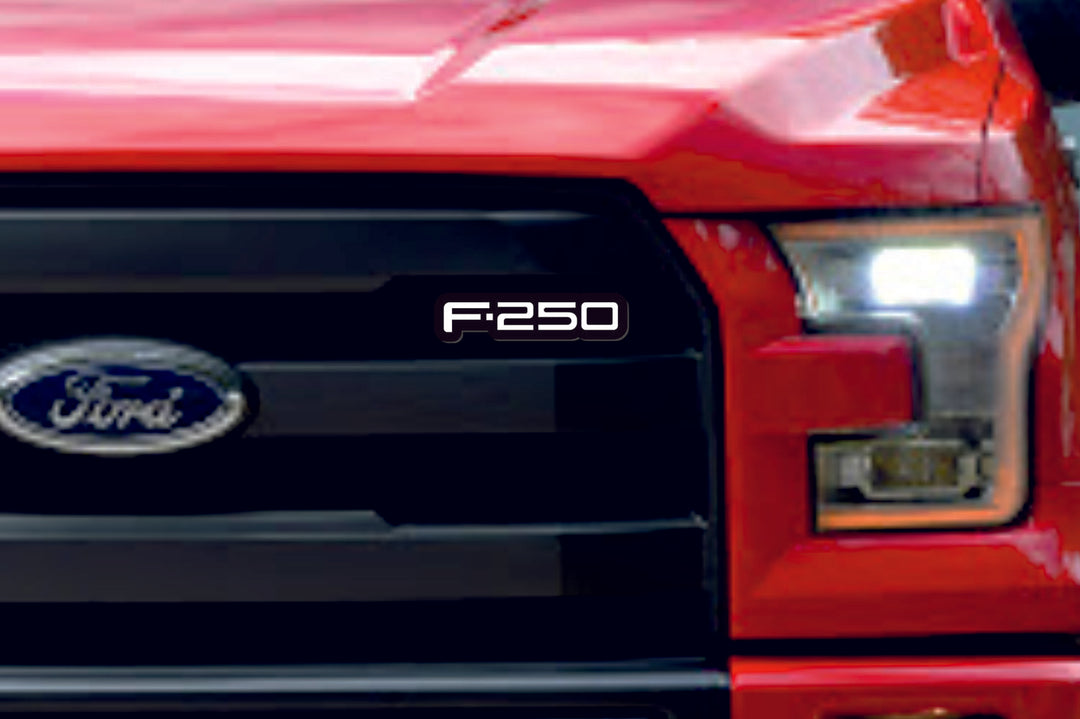 Ford Illuminated LED Radiator Grille Emblems and Badges with F250 logo Ford Led Emblems decoinfabric