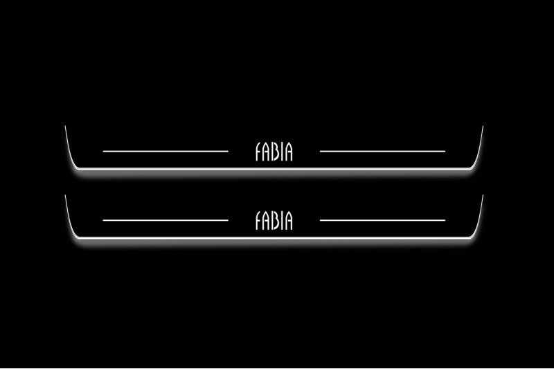Skoda Fabia I 1997-2007 LED Door Sills PRO With Logo Fabia