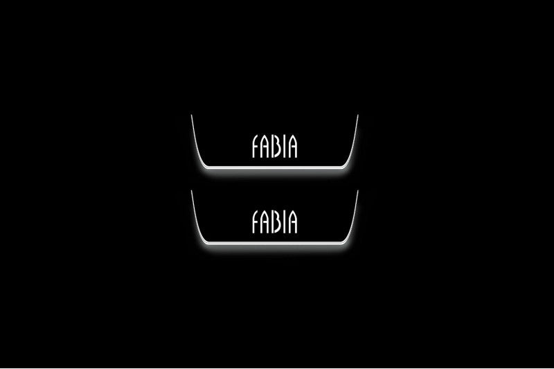 Skoda Fabia I 1997-2007 LED Door Sills PRO With Logo Fabia