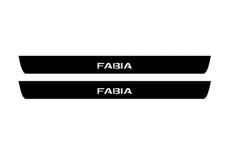 Skoda Fabia III 2014-2021 Led Door Sill Pro With Logo Fabia (Premium Painting)