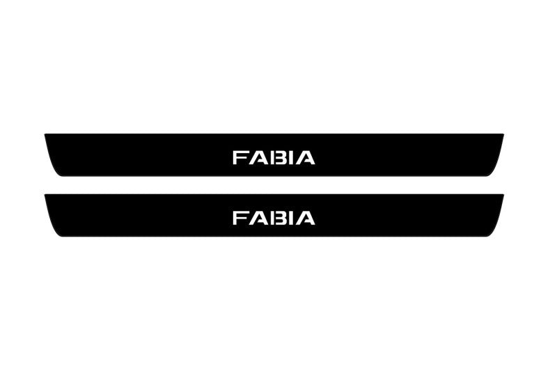 Skoda Fabia III 2014-2021 Led Door Sill Pro With Logo Fabia (Premium Painting) Skoda Led Door Sills PRO opdesign