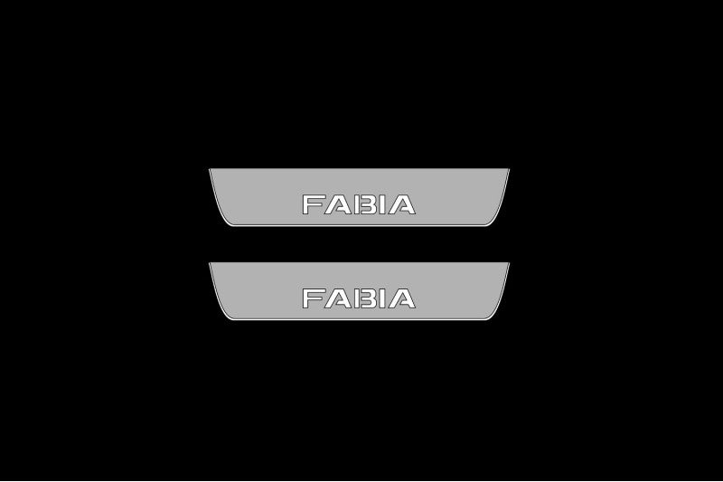 Skoda Fabia III 2014-2021 LED Door Sills PRO With Logo Fabia