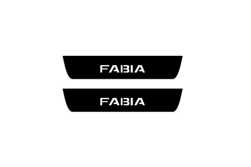 Skoda Fabia III 2014-2021 Led Door Sill Pro With Logo Fabia (Premium Painting)