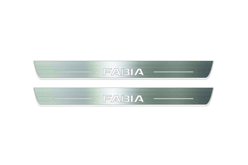 Skoda Fabia IV 2021+ LED Door Sills PRO With Logo Fabia
