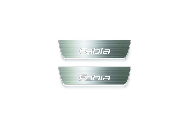 Skoda Fabia II 2007-2014 LED Door Sills PRO With Logo Fabia