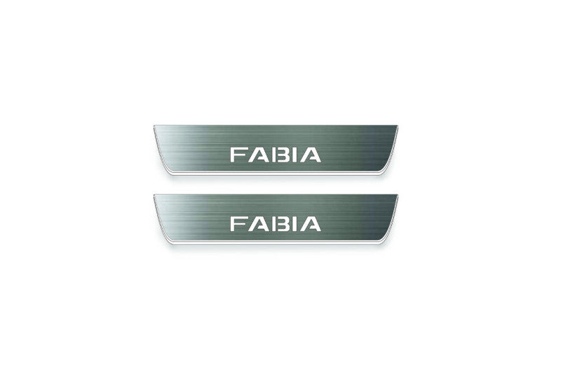 Skoda Fabia III 2014-2021 LED Door Sills PRO With Logo Fabia
