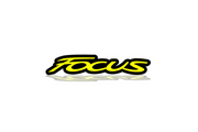 Ford Focus tailgate trunk rear emblem with Ford Focus III logo Ford emblems decoinfabric BLACK YELLOW