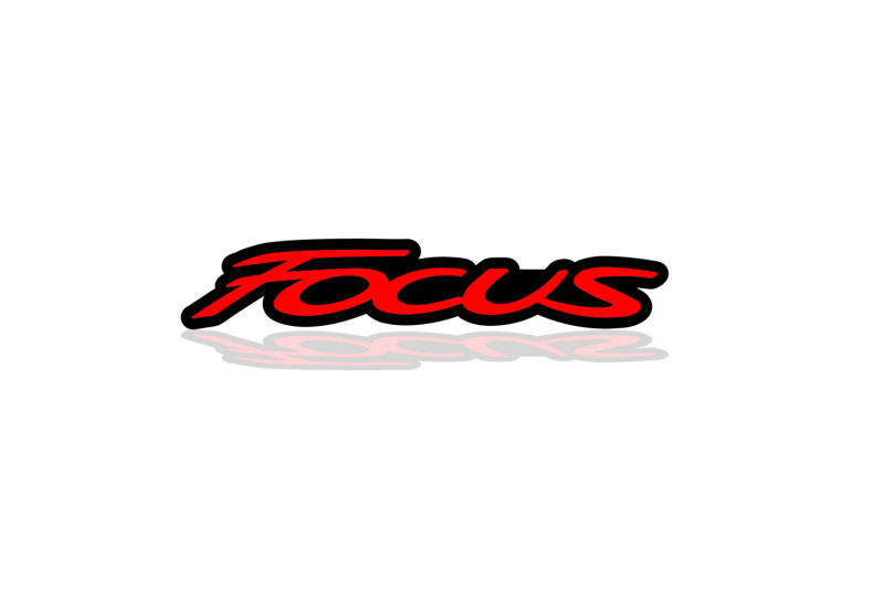 Ford Focus tailgate trunk rear emblem with Ford Focus III logo Ford emblems decoinfabric BLACK RED