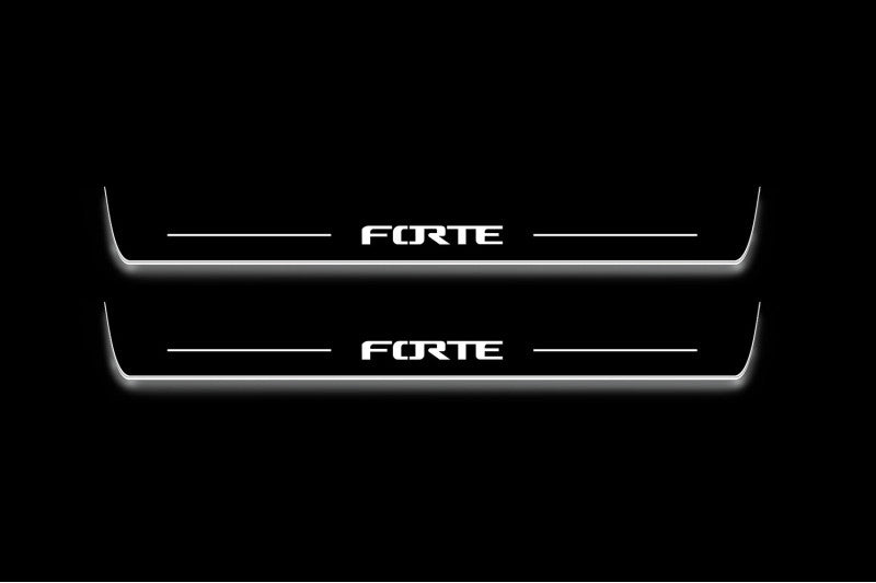 Kia Forte II 2014-2018 Door Sill Protectors With Logo Forte