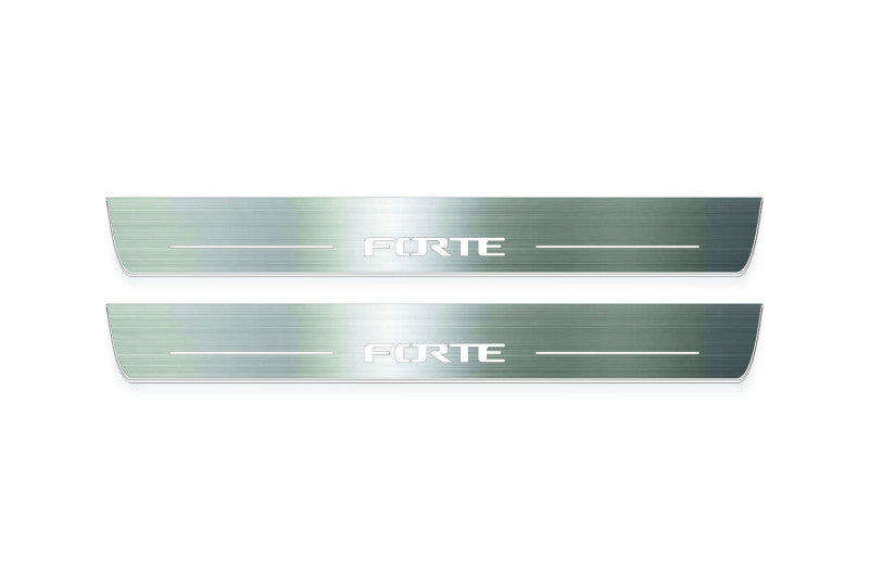 Kia Forte II 2014-2018 Door Sill Protectors With Logo Forte