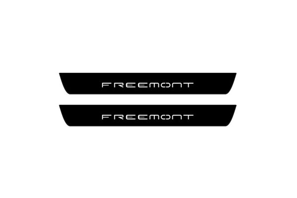 Fiat Freemont 2011+ Led Door Sill Pro With Logo Freemont (Premium Painting)