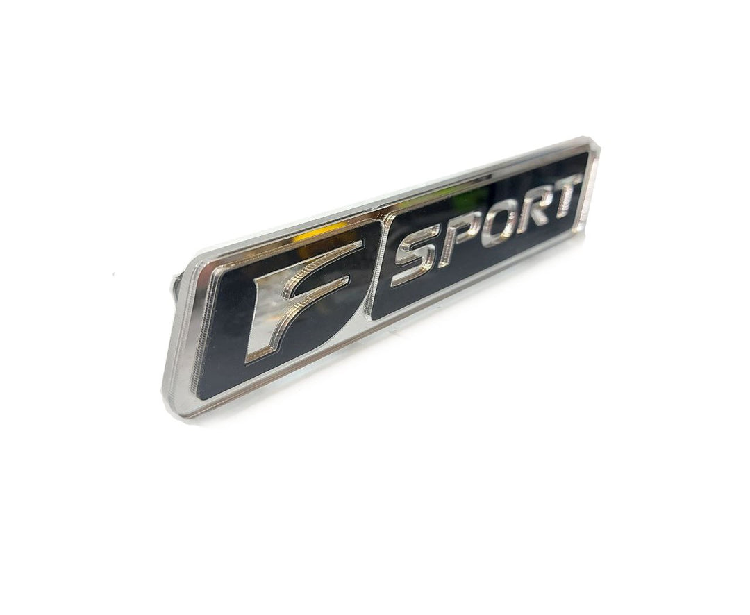 Lexus Radiator grille emblem with F Sport logo (Type 2) Lexus emblems decoinfabric SILVER MIRROR BLACK