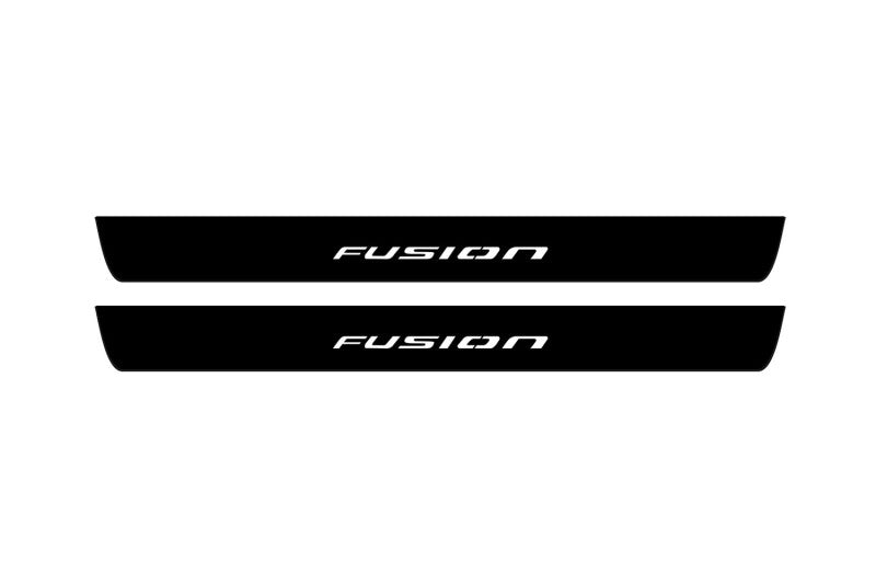 Ford Fusion II (USA) 2012+ Led Door Sill Pro With Logo Fusion (Premium Painting)