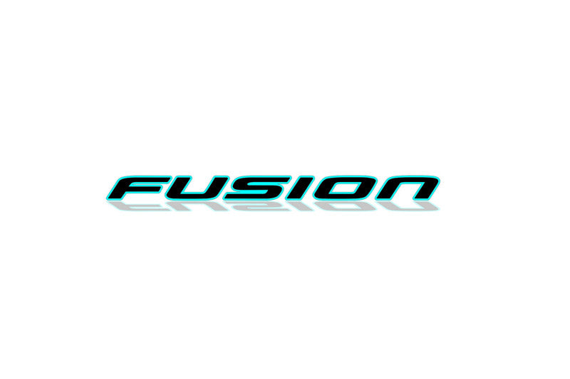 Ford tailgate trunk rear 3D emblem with Fusion logo for Ford Fusion II (USA) 2012+ (type MIXT) Ford emblems decoinfabric