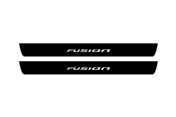 Ford Fusion II (USA) 2012+ Led Door Sill Pro With Logo Fusion (Premium Painting)