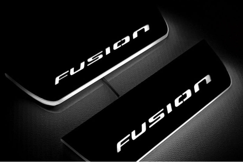 Ford Fusion II 2012-2020 LED Door Sills PRO With Logo Fusion Ford Led Door Sills opdesign